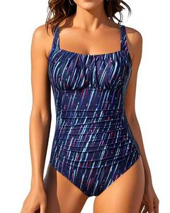lot 10350 image: One Piece Bathing Suit for Women Tummy Control Vintage Swimsuit, Size M