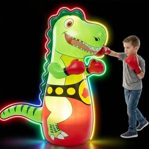 lot 10359 image: ZUNIQI - Inflatable Dino Punching Bag for Kids - LED Light and Remote