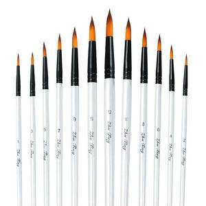 lot 10366 image: Acrylic Paint Brushes Set, 12pcs Professional Round-Pointed Tip Artist Paintbrushes for Acrylic Watercolor Oil Painting, Face Body Nail Art, Crafts, Canvas, Rock, Shoes, Miniature Model & Fine Detail
