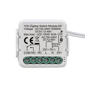 lot 10372 image: MHCOZY 1 Channel DC 12V 24V AC 100-240V Tuya Smart Life app Dry Contact Zigbee Smart Relay Switch Module,Compatible with Alexa Google Home