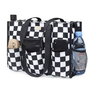 lot 10387 image: TOPDesign Utility Water Resistant Tote Bag with 13 Pockets, Zipper Closure