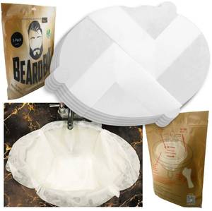 lot 10393 image: Beard Hair Catcher for Sink - Wet-Strength Shaving Guard, Patented Contour-Molding Sustainable Disposable Trimming Barrier for Mess-Free Grooming, Water Saving & Easy Bathroom Sink Cleanup by BeardBin