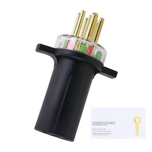 lot 10404 image: TOVOP auto #7865L 7-Way Round Pin Tractor Plug Tester Trailer Circuit, black