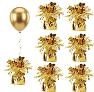 lot 10408 image: Moretreat balloon weights are perfect for parties, birthdays, weddings. Each pack includes 6PCS durable weights that easily decorate balloons and elevate any celebration.(Gold100g)
