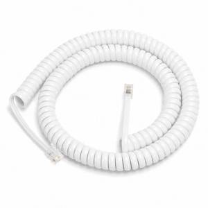 lot 10413 image: Uvital 1 Pack 16FT White Extra Long Phone Handset Cord(Coiled Length 2FT)