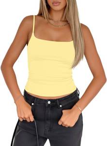 lot 10418 image: Darong Womens Spaghetti Strap Crop Camisole 9202 Light Yellow XS