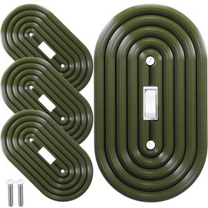 lot 10466 image: BrightRow 4 Pcs Oval Light Switch Cover Decorative Single, Classic, Green