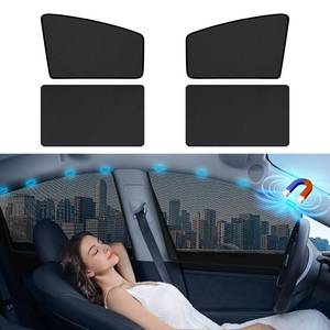 lot 10475 image: Aokway Magnetic Car Window Shades, Mesh Window Covers for Camping, UV Protection Car Curtains for Front & Rear Sunshade for car Window Baby, Universal Fit for Baby & Drivers (4Pcs)