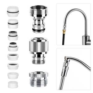 lot 10479 image: Sink Faucet Quick Connector with Aerator, Faucet to Garden Hose Adapter