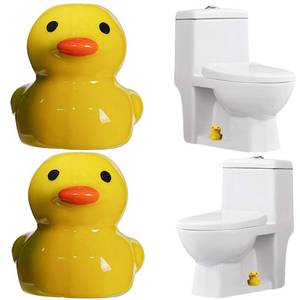 lot 10487 image: FKOG Ceramic Duck Toilet Bolt Caps, Cute Duck Toilet Bolt Covers, Toilet Replacement Parts Decorative Bathroom Accessory Universal Fit, EASY TO INSTALL (Duck)