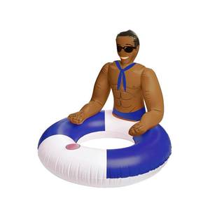 lot 11141 image: NPW Inflatable Pool Float Hunk Ring 2.7 x 2.4 Ft Sailor Drinking Buddies