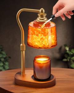lot 11176 image: CaHomet 3-in-1 Candle Warmer Lamp with Himalayan Salt & Diffuser
