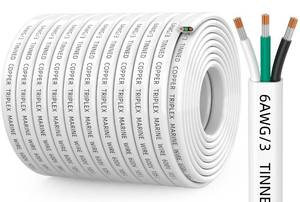 lot 11194 image: CONEPY 6 AWG 63 Triplex Marine Wire 100FT  Retail $229.99