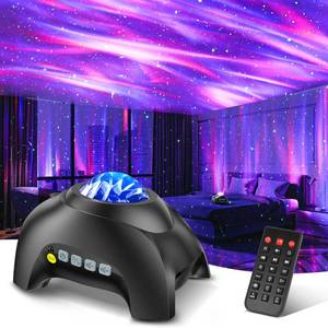 lot 12871 image: HODANS Galaxy Aurora Projector Night Light 33 Effects Bluetooth Speaker Black