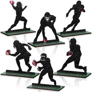 lot 12889 image: Geetery Football Player Wooden Table Centerpieces 6 Pcs