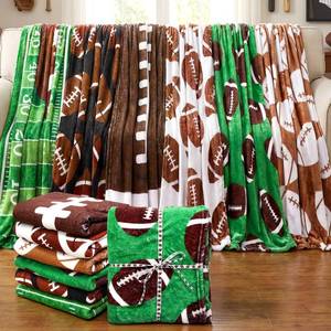 lot 13369 image: Lumina Garden Football Throw Blanket 40 x 60 Inch 6 Pack