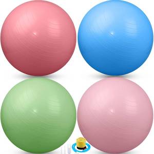 lot 13370 image: Leyndo Yoga Exercise Ball 26 Inch 4 Pcs Macaron Colors