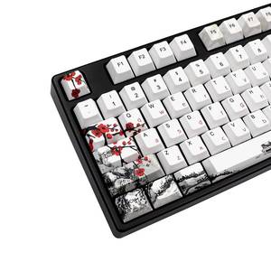 lot 13387 image: JSJT Plum Blossom Cherry Profile Keycap Set 135 Keys PBT Dye Sublimation