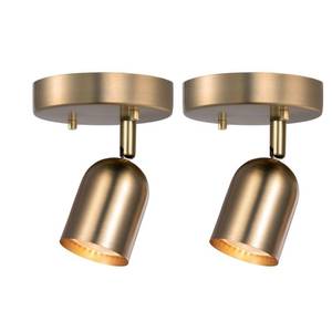 lot 13392 image: CRAFTRONOS 2 Pack Matte Brass Track Light Ceiling Wall Spotlight GU10