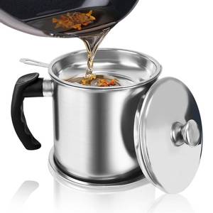 lot 13395 image: Jtshy Bacon Grease Container 1.3L Stainless Steel with Strainer