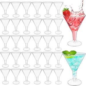 lot 13398 image: Alaeseje 50 Pack 7 oz Plastic Martini Glasses Wine Champagne Margarita