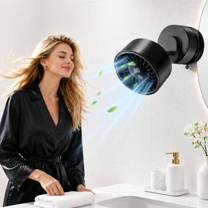 lot 13401 image: Rechargeable Desk & Wall Suction Cup Fan, 6 Speed, USB