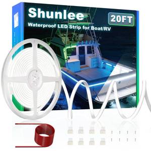 lot 14201 image: SHUNLEE LED Boat Lights 20FT White IP67 Waterproof COB Marine