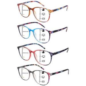 lot 14206 image: MAEOWN 4 Pack Progressive Multifocus Reading Glasses 2.25 Blue Light Blocking