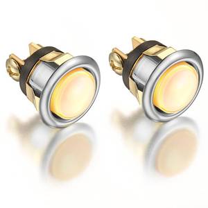 lot 14209 image: Dreyoo Lighted Doorbell Button Replacement 2 Pack Silver Yellow Light