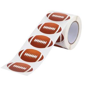 lot 14218 image: SANNIX Football Stickers 500 Pcs 2 x 1.22 Inch Self-Adhesive Roll