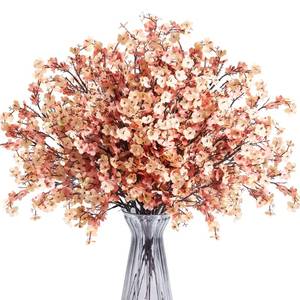 lot 14227 image: SITUMEIZI Brown Artificial Babys Breath Flowers 6 Pcs 19.3 Inch Stems