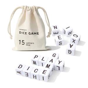 lot 14265 image: Crossword Dice Game Full Alphabet 15 Dice Travel Set