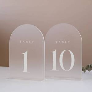 lot 17609 image: JINMURY Frosted Arch Acrylic Table Numbers 1-10, 5x7 in, 10 Pack
