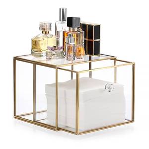 lot 17610 image: Sumnacon Glass Disposable Face Towel Holder with Drawer for Clean Skin Cluub XL