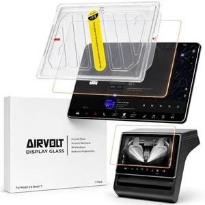 lot 17612 image: AIRVOLT Tempered Glass Screen Protectors 16 Inch 8 Inch Tesla Model Y Model 3