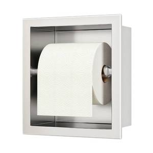 lot 17621 image: Neodrain Recessed Toilet Paper Holder Brushed 304 Stainless Steel Mega Roll