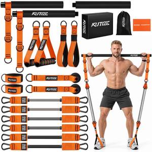 lot 17633 image: KUTIZE Heavy Duty Pilates Bar Kit With Resistance Bands, 270 LBS