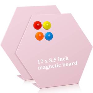 lot 17636 image: Shimeyao Magnetic Bulletin Board Tabletop Easel Hexagon Pink 10 x 8.5 Inch
