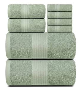 lot 17637 image: Dewall Maisons Bath Towel Set 8 Pack Sage Green