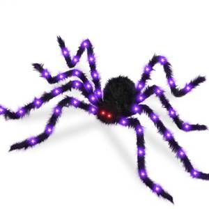 lot 17654 image: Brightown 4.9 Ft Lighted Giant Halloween Spider Decoration