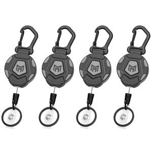 lot 18365 image: MNGARISTA 4-Pack Retractable Badge Reel Keychain with 31.5 Inch Steel Cord