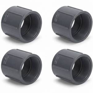 lot 18376 image: Pangda 2 Inch Sch 80 PVC Pipe Coupling Double FNPT Female Thread 4 Pack