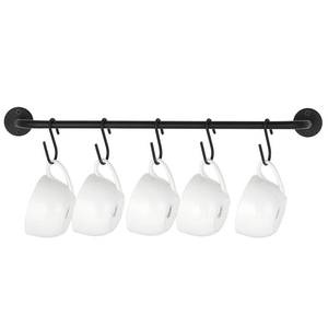 lot 18387 image: Mkono Wall Mounted Mug Holder Coffee Cup Rack with 5 Hooks