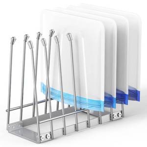 lot 18410 image: Josmimic Bag Drying Rack Organizer Aluminum Silver 9.4 x 7.7 x 3.8 In