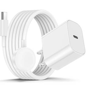 lot 18414 image: CSXZCOON Apple Watch Magnetic Charger USB-C Cable with Wall Plug