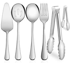 lot 18447 image: XEVOM Serving Utensil Set 6-Piece Stainless Steel Silver