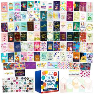 lot 19840 image: Decorably All Occasion Greeting Cards Assortment 110 Pack 5x7 in
