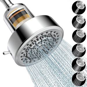 lot 19858 image: Filtered Shower Head, 6 Spray Settings, Chrome Finish