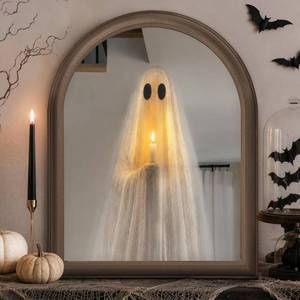 lot 19882 image: Oriental Cherry Light Up Ghost Mirror Halloween Decor 11 x 13.8 In