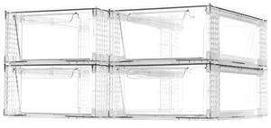 lot 19883 image: Zero Zoo 4 Pack Clear Stackable Storage Drawers 3.95 H Acrylic Organizer Bins